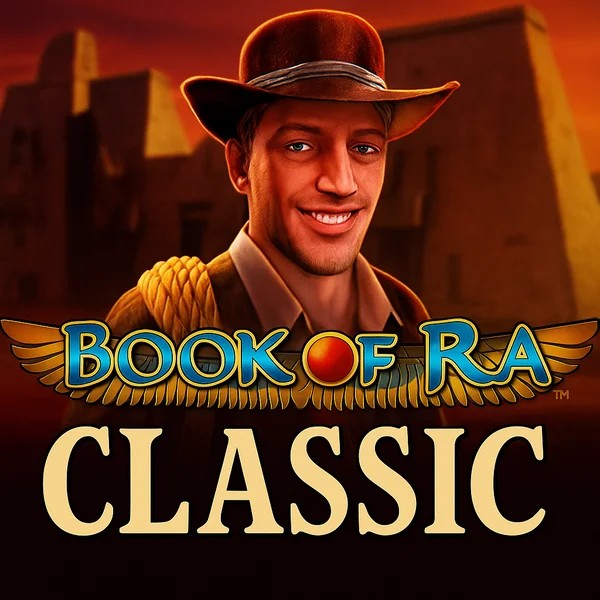 Book of Ra Classic logo by Novomatic at Slimking Casino