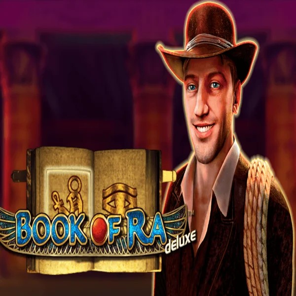 Book of Ra Deluxe online game logo by Novomatic on slimkingg.com