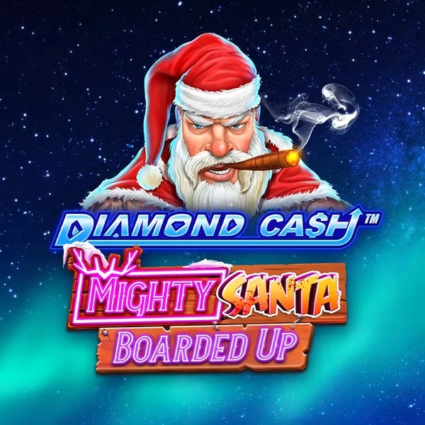 Diamond Cash Mighty Santa Boarded Up slot logo by Greentube at Slimking Casino