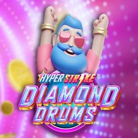 Hyper Strike Diamond Drums slot logo by Gameburger Studios at Slimking Casino